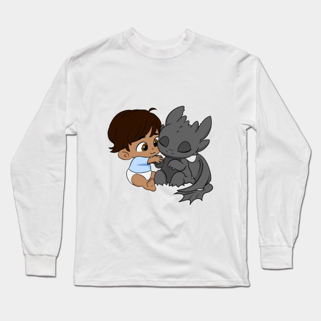 Birthday boy 2, how to train your dragon, baby dragon toothless and hiccup, BLM Long Sleeve T-Shirt by PrimeStore